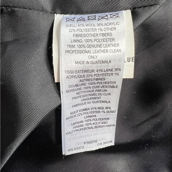 French Connection Electric Blue Wool Blend Motor Biker Jacket Size 6 - Picture 6 of 14